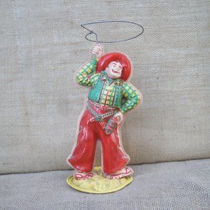 Vintage Round-up Tex Whirling Cowboy Celluloid Wind-up Toy